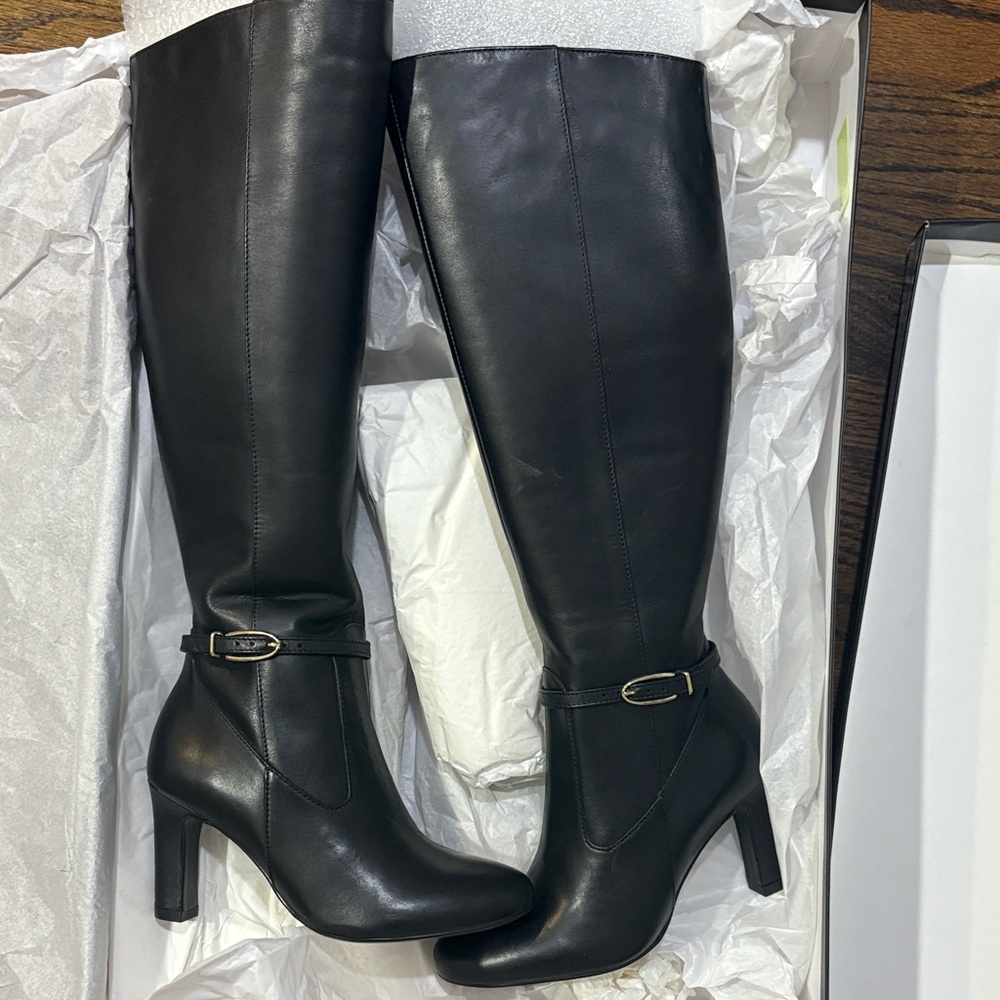 Naturalizer Black Heeled Knee-High Boots